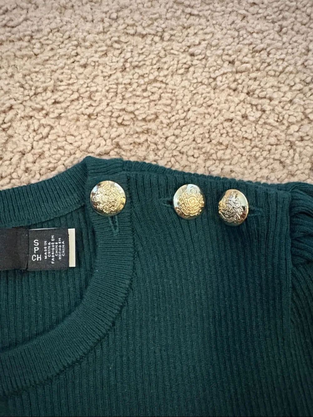 Ralph Lauren Ribbed Button Top - Picture 3 of 5
